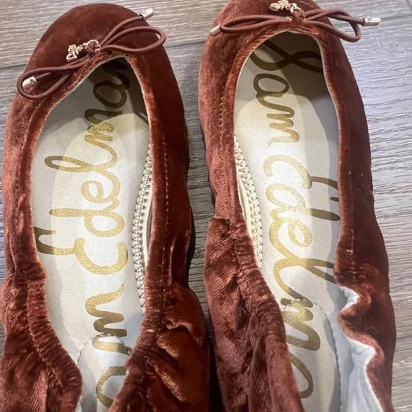 Sam Edelman Girls Felicia Mini Ballet Flats Deep Orchard Velvet Fall/Holiday - Picture 7 of 11